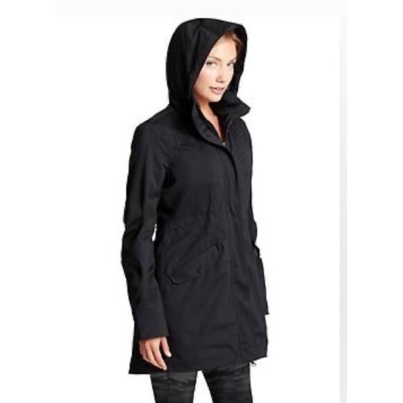 Athleta Black Hooded Chills Parka Jacket Coat - Picture 2 of 12